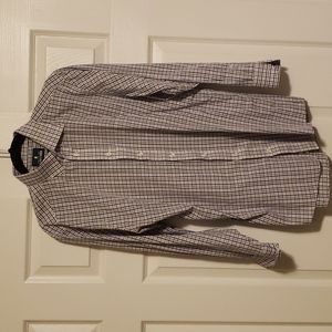 White and blue striped, Stafford Medium Men's Button-up Dress Shirt
